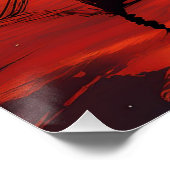 Ruhiges Boot in Fiery Sunset - Serene Natur Art Poster (Ecke)