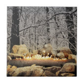 Ruhiges brennendes Weihnachten Login in einem Schn Fliese (Vorderseite)