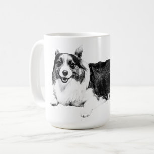 Ruhiges Corgi-Morgenlächeln Kaffeetasse