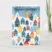 Ruhiges Dorf im Schnee Weihnachtskarte Karte (Vorderseite)