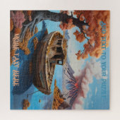 Ruhiges Fischerboot auf dem Fuji-Berg Puzzle (Horizontal)