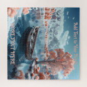 Ruhiges Fischerboot auf dem Fuji-Berg Puzzle (Horizontal)