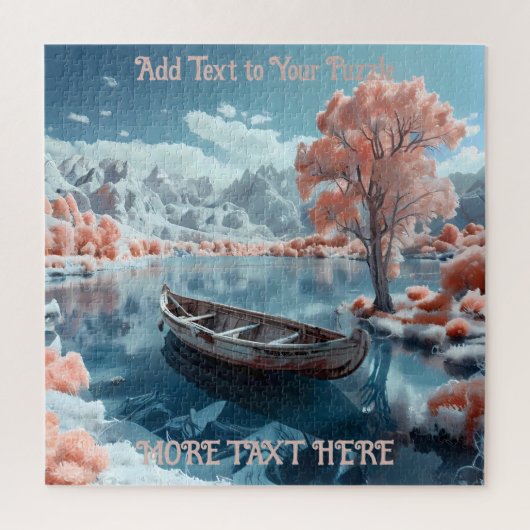 Ruhiges Fischerboot auf dem Fuji-Berg Puzzle (Vertikal)