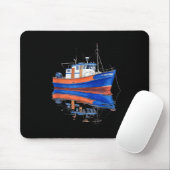 Ruhiges Fischerboot Wasser Reflexionskunst  Mousepad (Mit Mouse)
