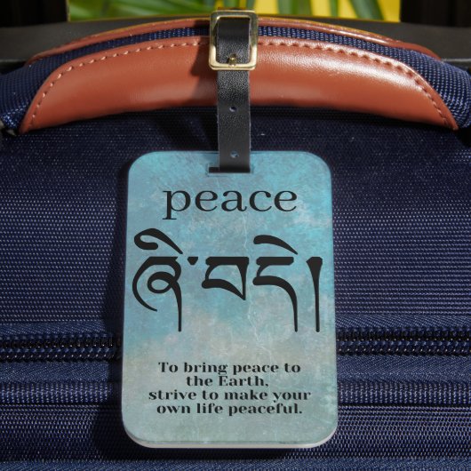 Ruhiges Friedenssymbol Gepäckanhänger (Vorderseite Insitu 2)