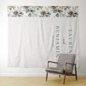 Ruhiges gedämpftes grünes Botanikdesign Wandteppich (Beispiel (Horizontal))