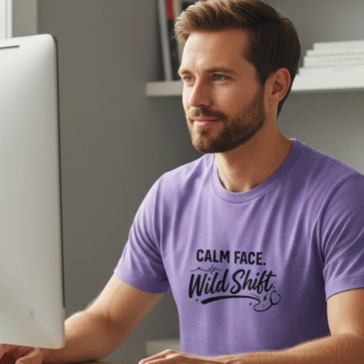 Ruhiges Gesicht Wild Shift Frontline T-Shirt für M Tri-Blend Shirt