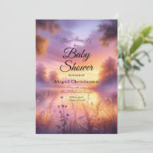 Ruhiges Glühen des Abends am See Einladung (Stehend Vorderseite)