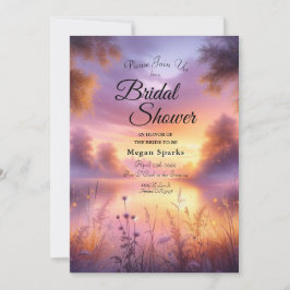 Ruhiges Glühen des Abends am See Einladung