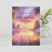 Ruhiges Glühen des Abends am See Einladung (Stehend Vorderseite)