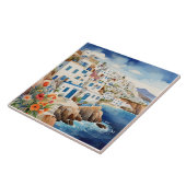 Ruhiges griechisches Fischerdorf Griechenland Meer Fliese (Seite)