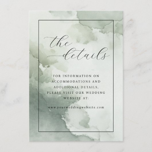 Ruhiges Grün Aquarell Details Begleitkarte (Vorderseite)