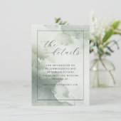 Ruhiges Grün Aquarell Details Begleitkarte (Stehend Vorderseite)