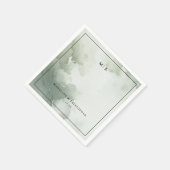 Ruhiges Grün Aquarell Serviette (Ecke)
