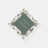 Ruhiges Grün Botanisch Serviette (Ecke)