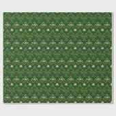 Ruhiges Grün Florales Botanisch Geschenkpapier (Flach)