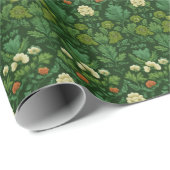 Ruhiges Grün Florales Botanisch Geschenkpapier (Rolleneckpunkt)