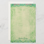 Ruhiges Grün - Kunst Nouveau Briefpapier (Vorne/Hinten)