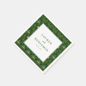 Ruhiges grünes florales Botanisches Serviette (Ecke)