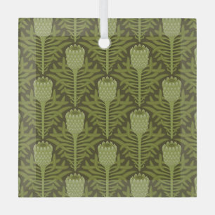 Ruhiges grünes Pflanzenmotiv für moderne Dekoratio Ornament Aus Glas