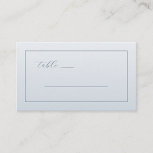 Ruhiges Hellblau Minimalistische Linien Platzkarte