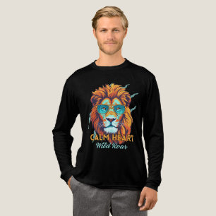 Ruhiges Herz, wilder Schrei – Löwen-Energie-Motiva Tri-Blend Shirt