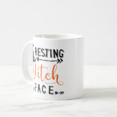 ruhiges Hexengesicht Kaffeetasse (Vorderseite Links)