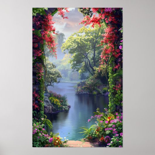 Ruhiges japanisches Garden Archway Poster (Vorne)