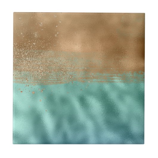 Ruhiges Lagoon Abstraktes Muster Fliese (Vorderseite)