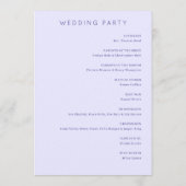 Ruhiges Lavendel-Blumen-Hochzeitsprogramm Programm (Rückseite)