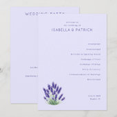 Ruhiges Lavendel-Blumen-Hochzeitsprogramm Programm (Vorne/Hinten)