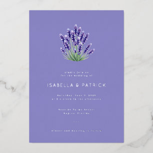 Ruhiges Lavendel-Blumenbouquet Folieneinladung