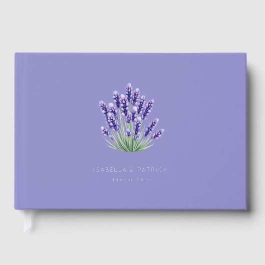 Ruhiges Lavendel-Botanik-Sträußchen Gästebuch (Vorderseite)