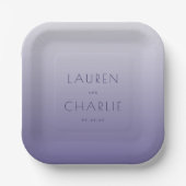 Ruhiges Lavendel Farbverlauf Minimalist Pappteller (Vorderseite)