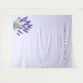 Ruhiges Lavendel-Wasserfarben-Blumenmuster Wandteppich (Vorderseite (Horizontal))