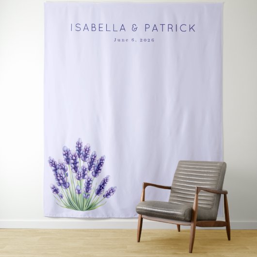 Ruhiges Lavendel-Wasserfarben-Blumenmuster Wandteppich (Beispiel)