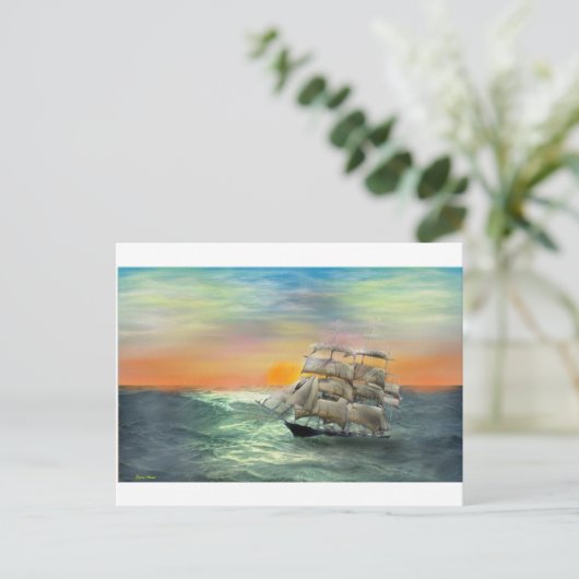 ruhiges Meer Postkarte (Stehend Vorderseite)