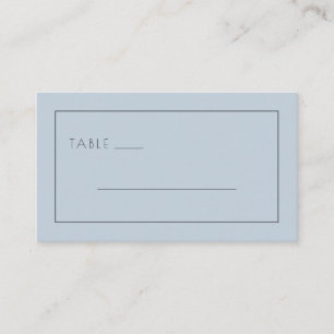 Ruhiges minimalistisches Tischschild in Blau Platzkarte