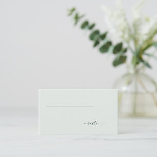 Ruhiges Minimalistisches Tischschild in Minzgrün Platzkarte
