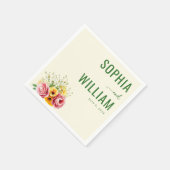Ruhiges Pastell-Blumenbouquet Serviette (Ecke)