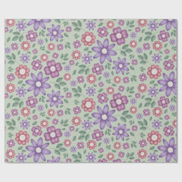 ruhiges pastellgrünes floral Muster Geschenkpapier