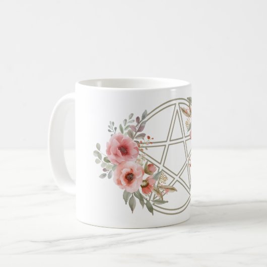 Ruhiges Pentagramm Kaffeetasse (Vorderseite Links)