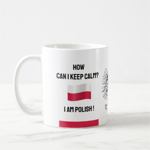 Ruhiges Polen und Witziger Text, polnische Flagge  Kaffeetasse
