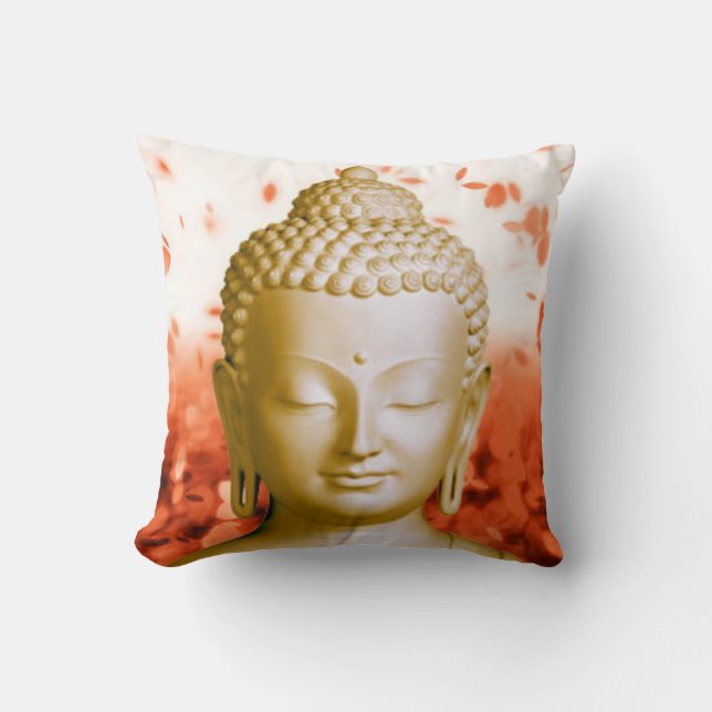 Ruhiges quadratisches Kissen Buddhas (Vorderseite)