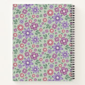 ruhiges, salbeigrünes, fantastisches Blumenmuster Notizblock (Rückseite)
