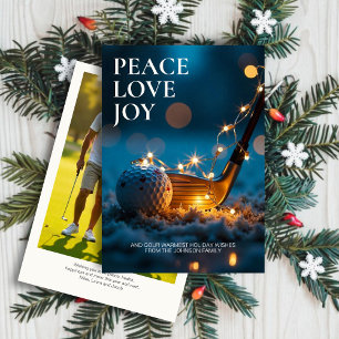 Ruhiges Snowy Night Golf Weihnachtsfest Foto Feiertagskarte