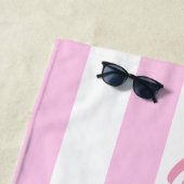 Ruhiges Strandgesicht gestrichen Rosa und Weiß Strandtuch (Beispiel)