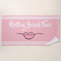 Ruhiges Strandgesicht "Lips" Pink Beach Handtuch