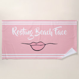 Ruhiges Strandgesicht "Lips" Pink Beach Handtuch