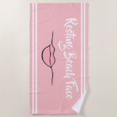 Ruhiges Strandgesicht "Lips" Pink Beach Handtuch (Vorderseite)